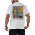 Cheetah Love Reading And Cheetahs Kids Bookworm Men's Back Print T-Shirt Cheetah Love Reading And Cheetahs Kids Bookworm Men's Back Print T-Shirt