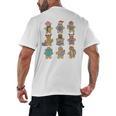 Christmas Library Gingerbread Man Books Lover Bookworm Men's Back Print T-Shirt