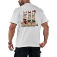 Christmas Three Llamas Reading Reading Books Llama Lover Men's Back Print T-Shirt