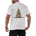 Christmas Tree Of Books Holiday Men's Back Print T-Shirt Christmas Tree Of Books Holiday Men's Back Print T-Shirt