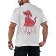 Clifford The Big Red Dog Pink Text With Bow Illustrated Book Men's Back Print T-Shirt Clifford The Big Red Dog Pink Text With Bow Illustrated Book Men's Back Print T-Shirt
