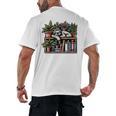 Cosy Sloth In Bookshelf With Plants Men's Back Print T-Shirt