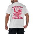 Cupid's Favorite Teacher Valentines Day Heart Book Lover Men's Back Print T-Shirt