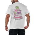 Cute Book Lover Frog Pretty Girls Read Books Kawaii Reading Men's Back Print T-Shirt Cute Book Lover Frog Pretty Girls Read Books Kawaii Reading Men's Back Print T-Shirt