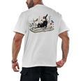 Cute Cat Flower Garden Book Kitty Reading Floral Men Women Girls Kids Men's Back Print T-Shirt