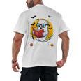 Cute Ghost Reading Book Retro Halloween Librarian Men's Back Print T-Shirt Cute Ghost Reading Book Retro Halloween Librarian Men's Back Print T-Shirt