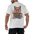 Cute Nerdy Fox Read Books Be Kind Stay Weird Book Club Premium Tri-Blend Men's Back Print T-Shirt