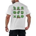 Cute Shamrock Reading St Patricks Day Teacher Book Lovers Men's Back Print T-Shirt Cute Shamrock Reading St Patricks Day Teacher Book Lovers Men's Back Print T-Shirt
