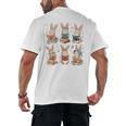 Cute Teacher Bunny Rabbit Reading Easter Bunnies Book Lovers Men's Back Print T-Shirt Cute Teacher Bunny Rabbit Reading Easter Bunnies Book Lovers Men's Back Print T-Shirt