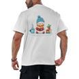 Cute Winter Cozy Snowman Reading Book Lovers Xmas Snowman Men's Back Print T-Shirt Cute Winter Cozy Snowman Reading Book Lovers Xmas Snowman Men's Back Print T-Shirt