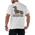 Dachshund Dog Dachshund Decor Books Nerds Dachshund Men's Back Print T-Shirt