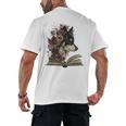 Dog Book Flower Men's Back Print T-Shirt Dog Book Flower Men's Back Print T-Shirt