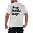 Dogs Books Naps Lovers Men's Back Print T-Shirt