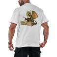 Dragon Bookworm Reading Book Graphic Men's Back Print T-Shirt