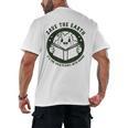 Earth Day 2025 Save Earth It´s Only Planet With Books Reader Men's Back Print T-Shirt Earth Day 2025 Save Earth It´s Only Planet With Books Reader Men's Back Print T-Shirt