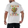 Education Is Freedom Books Lover History Month Men's Back Print T-Shirt