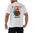 F-Caw-F Rooster F Awk F Chicken Coffee Romance Books Lover Men's Back Print T-Shirt