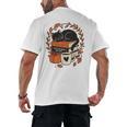 Fall Book Teacher Cat Books Halloween Autumn Librarian Men's Back Print T-Shirt