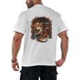 Fantasy Dragon Reading Book Lover Men's Back Print T-Shirt