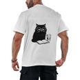 First Of All I’m A Delight Cute Cat Books Coffee Humor Men's Back Print T-Shirt