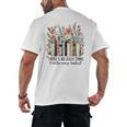 Floral Book There's No Such Thing As Too Many Book Lover Men's Back Print T-Shirt