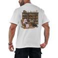 Ghost Reading Book Cat Lover Halloween Reading Enthusiast Men's Back Print T-Shirt
