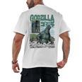 Godzilla Ocean Scene Comic Book Illustration Movie Monster Men's Back Print T-Shirt