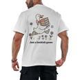 Goose With Books Cute Bookworm Reader Men's Back Print T-Shirt