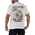 Great Pyrenees Dog Breed Life Is Better With Books And Great Men's Back Print T-Shirt Great Pyrenees Dog Breed Life Is Better With Books And Great Men's Back Print T-Shirt
