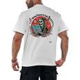 Grim Reaper Reads a Book Men's Back Print T-Shirt