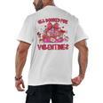 Groovy All Booked For Valentines Books Pink Coquette Bow Men's Back Print T-Shirt