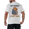 Grouchy Capybara Not Friendly Do Not Touch Introvert Premium Tri-Blend Men's Back Print T-Shirt