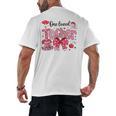 HUGvyn One Loved Teacher Valentine Book Heart Reading Bow Men's Back Print T-Shirt HUGvyn One Loved Teacher Valentine Book Heart Reading Bow Men's Back Print T-Shirt