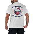 It's a Good Day To Read a Book Cute Cat Book Day Girls Boys Men's Back Print T-Shirt It's a Good Day To Read a Book Cute Cat Book Day Girls Boys Men's Back Print T-Shirt