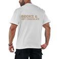 Jolabokaflod Because Books And Hot Chocolate T-Shirt Men's Back Print T-Shirt Jolabokaflod Because Books And Hot Chocolate T-Shirt Men's Back Print T-Shirt