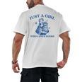 Just a Girl Who Loves Books Book Lover Bookish Men's Back Print T-Shirt