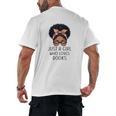 Just a Girl Who Loves Books Messy Bun Black Women Reading Men's Back Print T-Shirt Just a Girl Who Loves Books Messy Bun Black Women Reading Men's Back Print T-Shirt