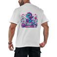 Just A Girl Who Loves Dragons And Books Cute Dragon Reading Premium Tri-Blend Men's Back Print T-Shirt