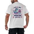 Just A Girl Who Loves Dragons And Books Lover Reading Book Men's Back Print T-Shirt Just A Girl Who Loves Dragons And Books Lover Reading Book Men's Back Print T-Shirt