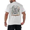 Just One More Chapter Bookish Book Reading Botanical Men's Back Print T-Shirt