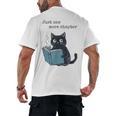 Just One More Chapter Bookworm Cat Book Lover Men's Back Print T-Shirt Just One More Chapter Bookworm Cat Book Lover Men's Back Print T-Shirt