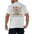 Just One More Chapter Open Book Flowers Men's Back Print T-Shirt