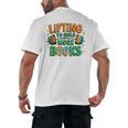 Lifting To Hold More Books Weightlifting Workout Gym Lover Men's Back Print T-Shirt