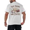 Love Books And Coffee Books Reading Coffee Drinking Men's Back Print T-Shirt Love Books And Coffee Books Reading Coffee Drinking Men's Back Print T-Shirt
