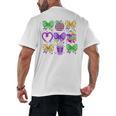 Mardi Gras Teacher Coquette Bow Pencil Apple Book Women Girl Men's Back Print T-Shirt Mardi Gras Teacher Coquette Bow Pencil Apple Book Women Girl Men's Back Print T-Shirt