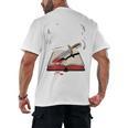 Murder Mystery And a Cup Of Tea Book Humor Men's Back Print T-Shirt Murder Mystery And a Cup Of Tea Book Humor Men's Back Print T-Shirt