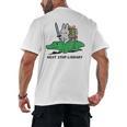 Next Stop Library Reading Book Men's Back Print T-Shirt