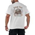 North Pole Book-Club Hot Cocoa Served Daily Christmas Book Men's Back Print T-Shirt North Pole Book-Club Hot Cocoa Served Daily Christmas Book Men's Back Print T-Shirt