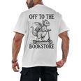 Off To The Bookstore Reading Bookworm Men's Back Print T-Shirt
