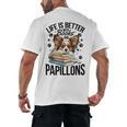 Papillon Dog Breed Life Is Better With Books And Papillons Men's Back Print T-Shirt